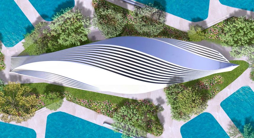 Крыша аквапарка: множество видовых перспектив для одного здания
