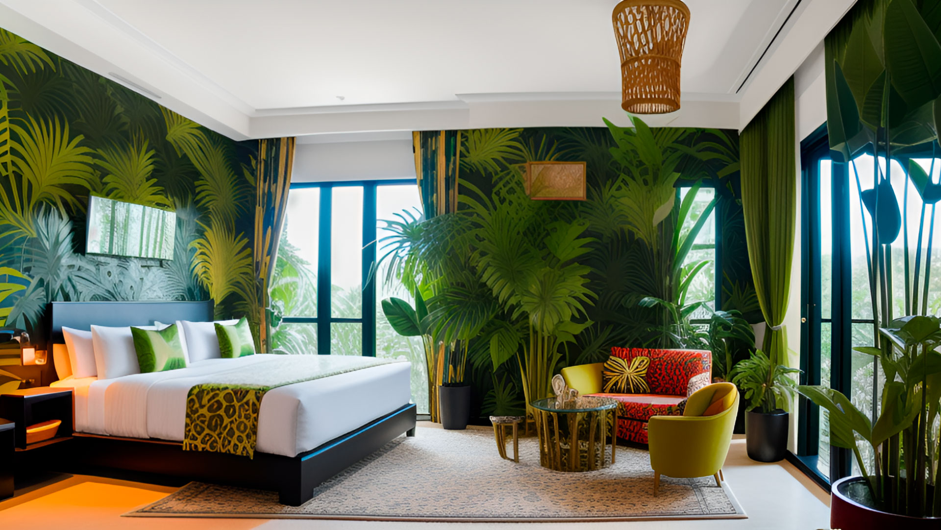 Дизайн интерьера: гостиничный номер в джунглях