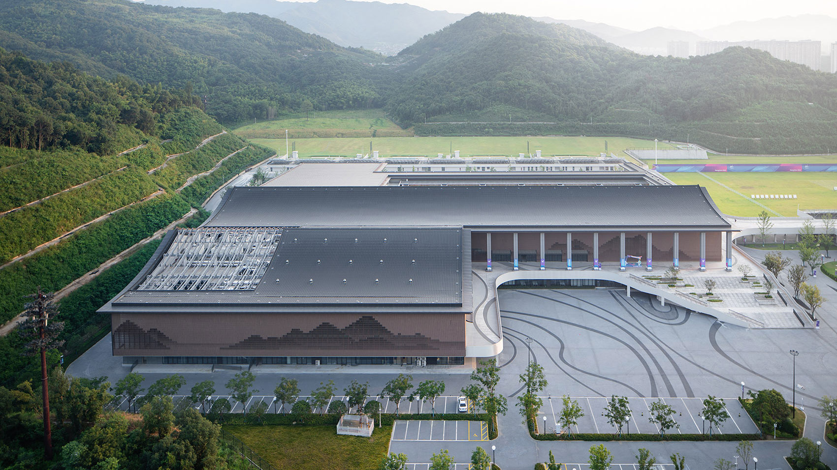 Инновация: мобильный фасад в спортивном центре, Ханчжоу, Китай (+ВИДЕО)