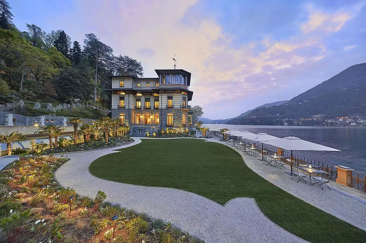 Отели мира: Mandarin Oriental Lake Como, Италия 5 - Терраса парк у воды