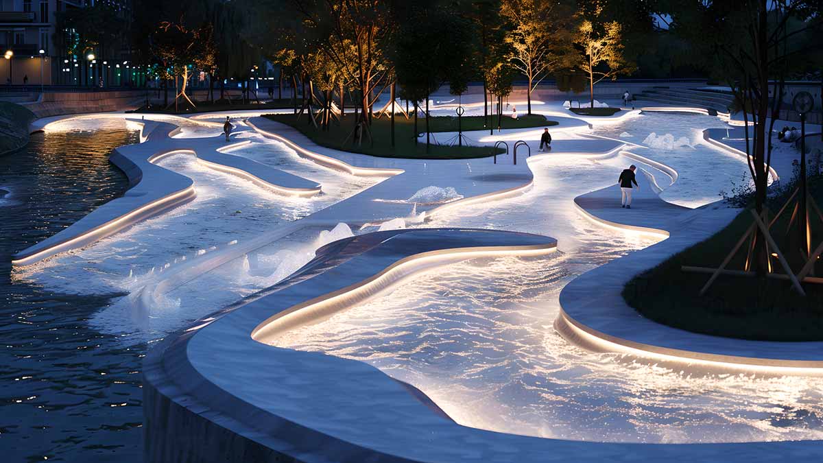 Дизайн: общественный парк с водной трассой