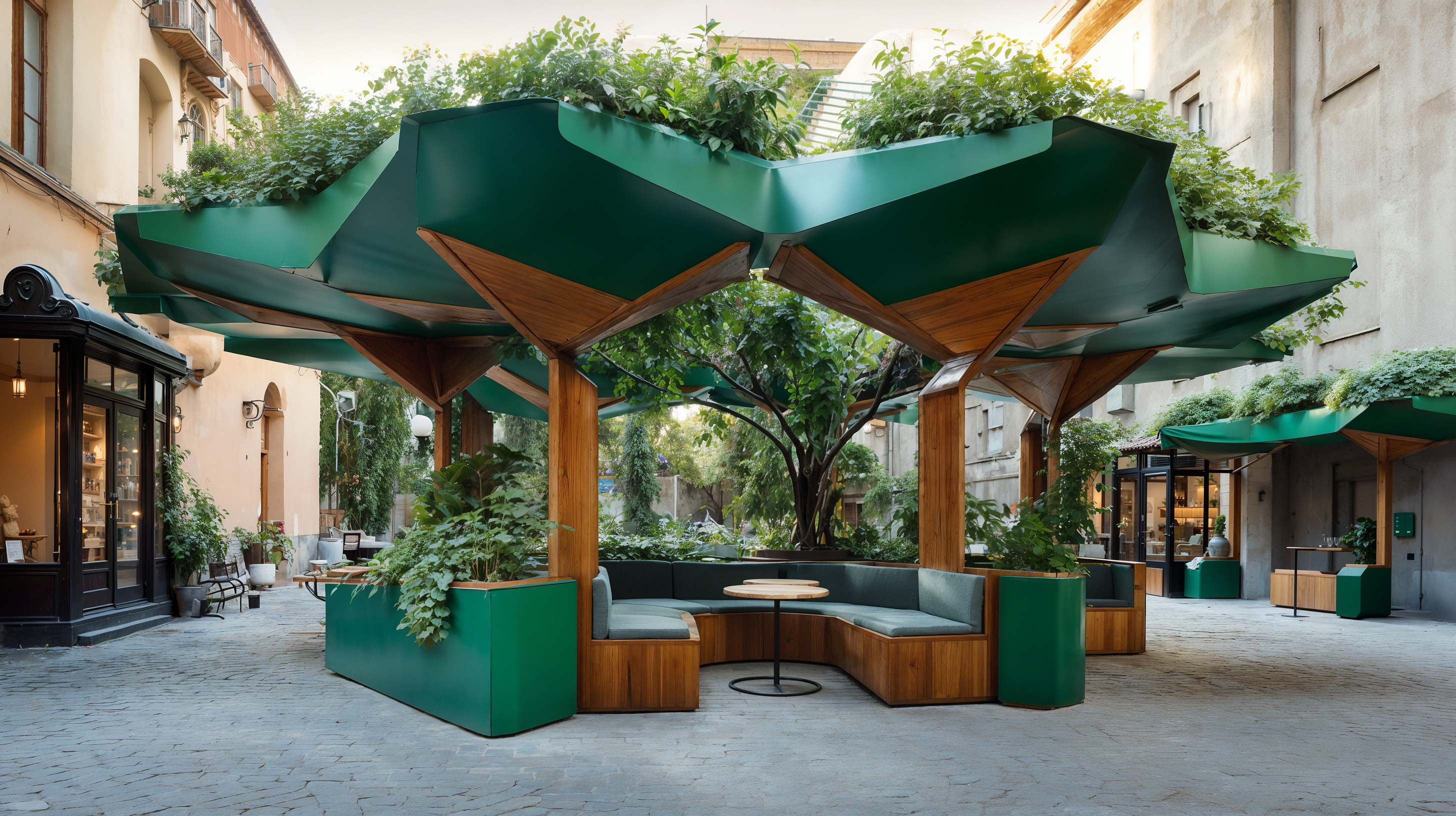Modular and prefabricated urban rest areas 04