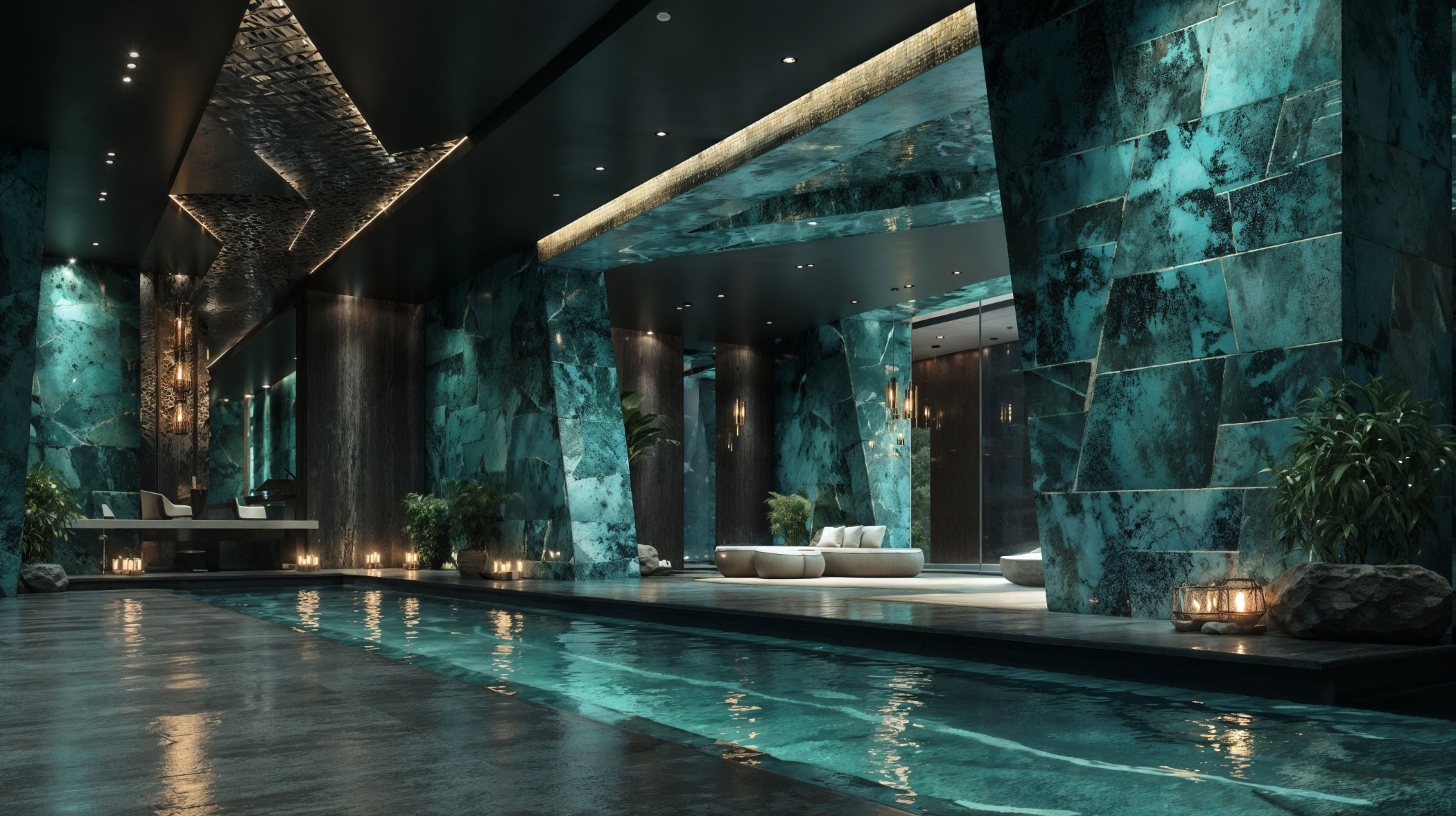 Архитектура материалов, монолитный интерьер